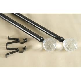 NEW Decorative Curtain Rod #57, 28-48 inch, Black by Drapery Hardware