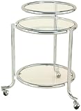 Adesso Sonata Three-Tier Rolling Trolley, Glass/Steel
