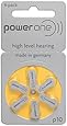 Hearing Aid Battery Powerone size 10 made in Germany Genuine 60 Pack