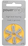 Hearing Aid Battery Powerone size 10 made in Germany Genuine 60 Pack