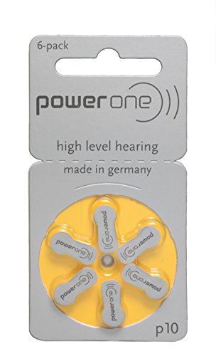 Hearing Aid Battery Powerone size 10 made in Germany Genuine 60 Pack