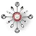 Kitsch’n Clock- Red/Silver Retro Sunburst Clock