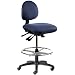 BodyBilt J206 F1 Blue Poly Vinyl Stool with 5.5" Height Adjustment, 12" Length x 14" Width Backrest