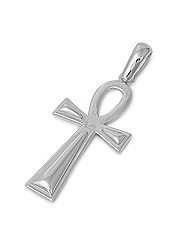 Egyptian Cross Ankh Pendant and Necklace in Sterling Silver