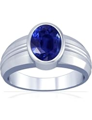 Platinum Oval Cut Blue Sapphire Solitaire Ring