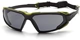 IMAGE OF Pyramex Highlander Safety Eyewear, Gray Anti-Fog Lens With Black/Lime Frame