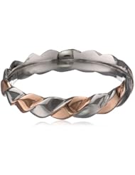 Womens Stainless Steel with Rose Gold Plating Ring