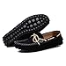 SUNROLAN Men's Casual Genuine Nubuck Leather Outdoor Boat Shoes Driving Moccasins Slip-On Loafers