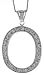 Sterling Silver Large Block Letter Initial O Pendant w/ CZ Stones