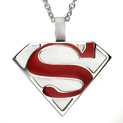  Superman Red Logo Pendant (Great Quality) Stainless Steel (SMNK04SS)