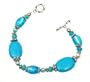 Bracelet - B51 - Handmade Genuine Turquoise Gemstone, Murano Glass, Fresh Water Pearl and Glass Beads ~ Toggle Closure