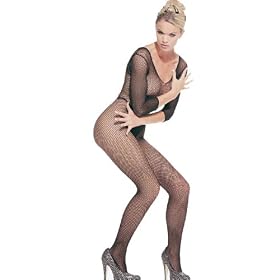 Leg Avenue Plus Size Fishnet Long Sleeved Bodystocking