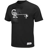 MLB Men's Colorado Rockies Authentic Collection Change Up Short Sleeve Basic Tee by Majestic (Black, Large)