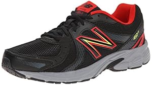 New Balance Men's M450V4 Running Shoe, Black/Red, 10.5 D US