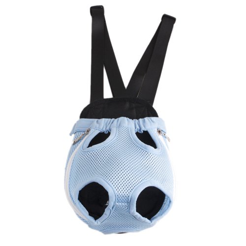 Blue Pet Dog Carrier Backpack Net Nylon S-size 