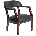 Traditional Captain's Chair with Casters - Black