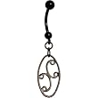 Handcrafted Antiqued Scroll Dangle Belly Ring