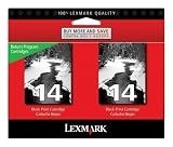 Lexmark #14 X2600/X2670 Black Return Program Ink 2 Pack 18c2090