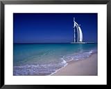 jumeirah beach dubai The Burj Al Arab or the Arabian Tower of the Jumeirah Beach Resort, Dubai, United Arab Emirates Photography Framed Art Poster Print by Neil Setchfield, 31x25