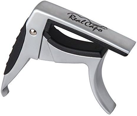 Real Capo - Best Guitar Capo for Acoustic &amp; Electric Guitar, Ukulele, Banjo - Single Handed Use - Accurate Placement - Aluminum Sturdy with Protective Silicone Pads - Lifetime Guarantee