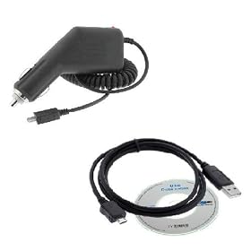 USB Data Cable + Rapid Car Charger for LG Xenon GR500