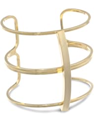 Yochi Double Link Open Cuff Bracelet, 6.5"