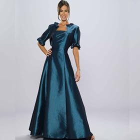 Formal Evening Dress with Short Jacket - Mother of Bride & Groom, Wedding, Party, MOB Gown by Sean Collection (7342) Deep Teal