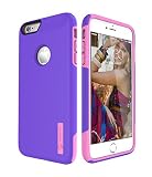 TOTU iPhone 6S Plus Case, Scratch Resistant Thin Armor Dual Layer Protective Hybrid Case Shock Absorbing Technology Case for Apple iPhone 6 plus (2014) and iPhone 6S Plus (2015) - Indigo Violet/Light Rose