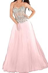   Sweetheart Tulle  Ball Gown Prom Dress  With Rhinestones