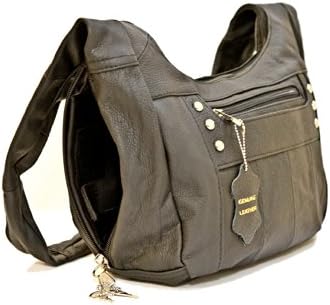 Concealed Locking Leather Gun Purse. CCW Concealed Carry Gun Handbag