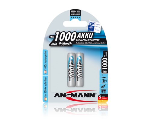 Ansmann 5030892 Micro AAA 1000mAh NiMH Akku 2er Set Preisvergleich