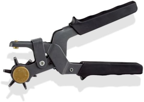Professional Revolving Leather Hole Punch Tool - 6 Sizes 2.0 to 4.5mm - Dual-Axis Jaw for Better Alignment