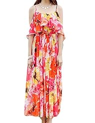 Lace Floral Print Chiffon Summer Wedding Dress 