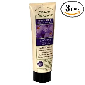 Avalon Organics Cream Shave, Moisturizing, Lavender, 8-Ounces (Pack of 3)