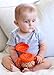 Ubbi cute BPA-free twin pack tweat snack container with attached lid and soft spill-proof guard, Orange/Blue