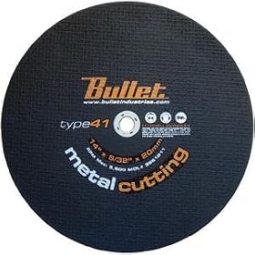 Abrasive Metal Cutting Wheel 14 x 5 32 x 20mm- Used for Iron, Non-Ferrous Metals, Alloy... by Bullet Industries