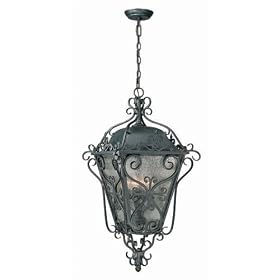 World Imports 9023-99 Exterior 4 Light Outdoor Hanging Lantern , Wrought Iron by Meyda