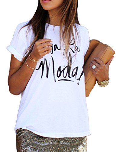 Haola Womens Fashion Loose Street Funny Printed Tees Casual T Shirts Summer Tops