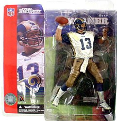 McFarlane Toys NFL Sports Picks Series 1 Action Figure Kurt Warner (St. Louis Rams) White Jersey Dirty Variant