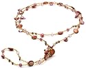 Miss Bijou Damenkette Suesswasserperlen Perlmutt Muranoglas 130 cm 256.9
