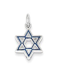 Sterling Silver Enameled Blue Star of David Charm