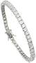 Sterling Silver 9 ct. size Princess Cut CZ Tennis Bracelet, 6.75 in., 1/8" (3mm) wide