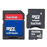 SanDisk 2GB MicroSD Card with SD & MiniSD Adapters (SDSDQ-2048, BULK package)