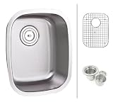 15 Inch Stainless Steel Undermount Single Bowl Kitchen / Bar / Prep Sink - 16 Gauge FREE ACCESSORIES