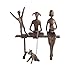 Danya B ZD8721-H Bronze Family on Bench - Teen Girl, Girl, Toddler & Dog