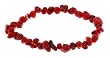 Single Strand Stretch Chip Bracelet - Red Coral