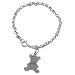 Sterling Silver Rolo Chain Bracelet with Teddy Bear