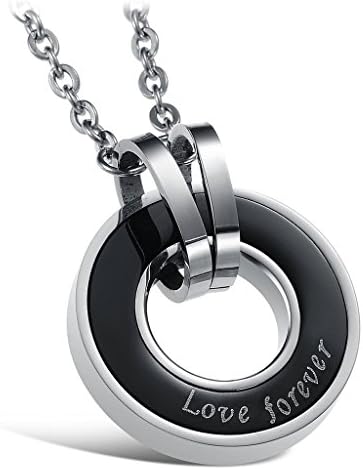 Parokoa Stainless Steel " you are my only Love" Coupls Pendant Necklace (Men)