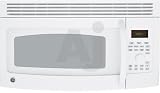 GE Spacemaker JVM1665DNWW 1.6 cu. ft. Over-the-Range Microwave Oven with 300 CFM Ventilation, 1100 Cooking Watts, 1200 Grilling Power Watts, 10-Power Levels, Pre-Programmed Grill Menus, Sensor Cooking, Brick-Oven Red Interior and Convertible to Recirculation: White