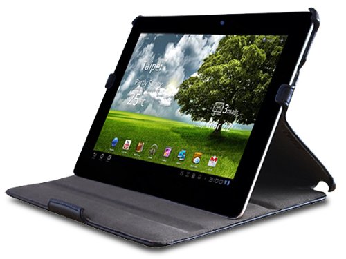 GreatShield Multi-Stand Leather Protective Folio Case for ASUS TF201 Eee Pad Transformer Prime 10.1-Inch 32GB / 64GB Tablet (Black)